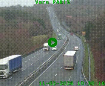 Caméra routière sur l'autoroute A20 à Bessines-sur-Gartempe. Vue orientée vers Paris