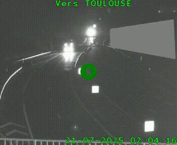 Caméra routière sur l'autoroute A20 à Noailles, en périphérie de Brive-la-Gaillarde. Vue orientée vers Toulouse