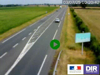 Webcam routière sur la RN7 à hauteur de Toulon-sur-Allier, entre Moulins et Vichy