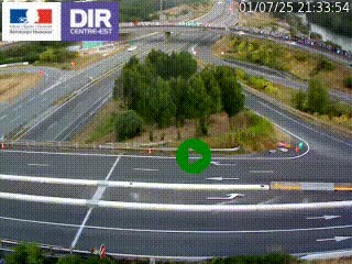 Webcam traffic à Grenoble-sud sur l'autoroute A480. Vue orientée vers l'entrée et la sortie de Grenoble