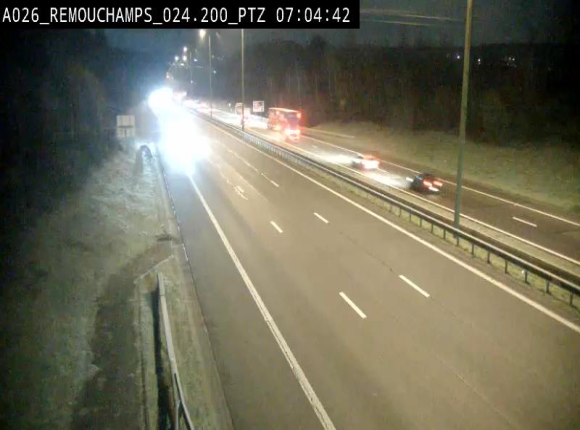 Webcam E25/A26 à Aywalle, à hauteur de Spa. Vue orientée vers Liège