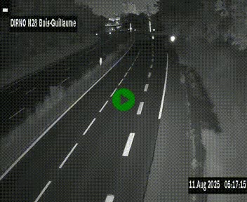 Webcam routière à hauteur de Bois-Guillaume en périphérie de Rouen. Vue orientée vers Rouen