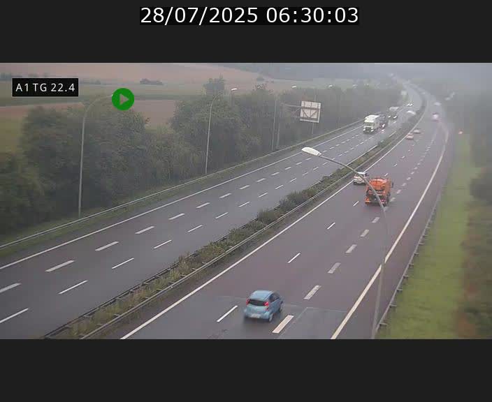 Traffic live webcam Luxembourg Flaxweiler - A1 direction Luxembourg - BK 22.4