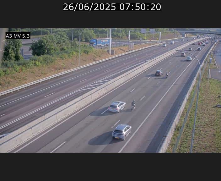Webcam à l'Aire de Berchem au Luxembourg sur l'A3. Vue orientée vers la France