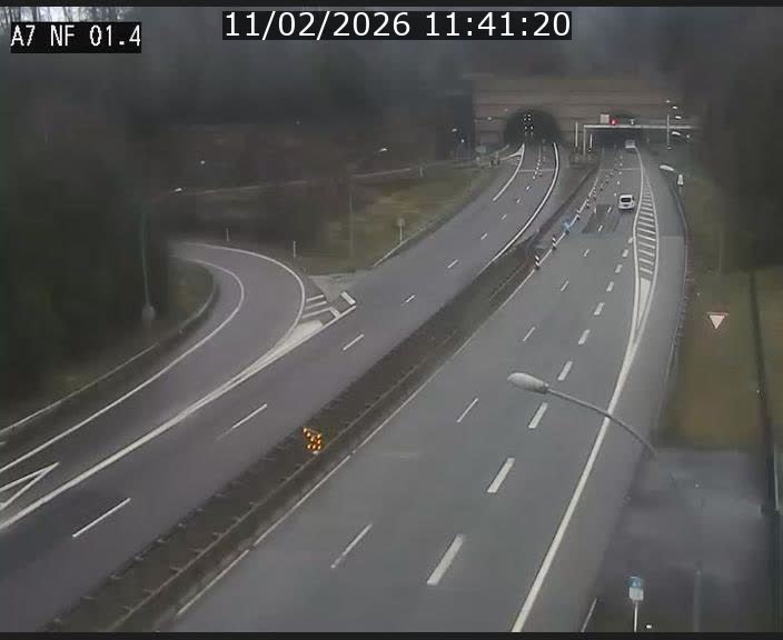 Caméra autoroute Luxembourg A7 - Echangeur Waldhaff - direction Tunnel Stafelter