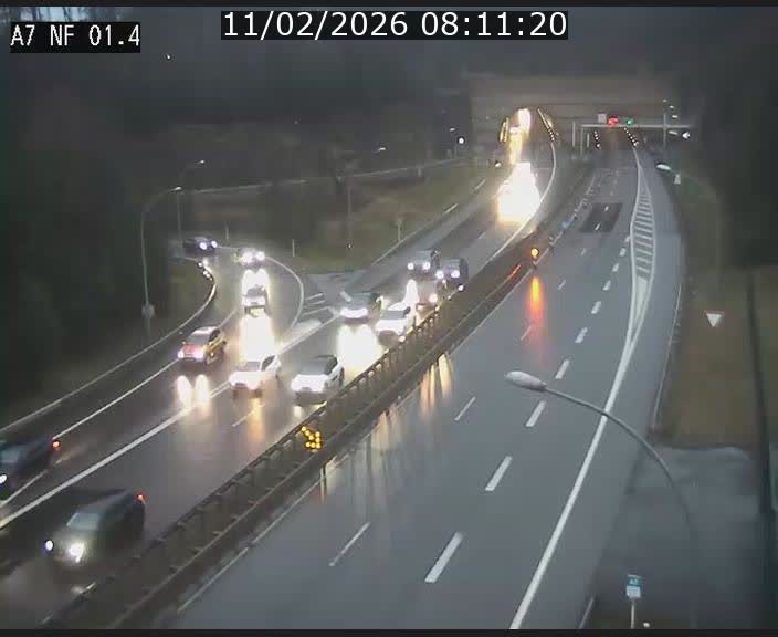Caméra autoroute Luxembourg A7 - Echangeur Waldhaff - direction Tunnel Stafelter