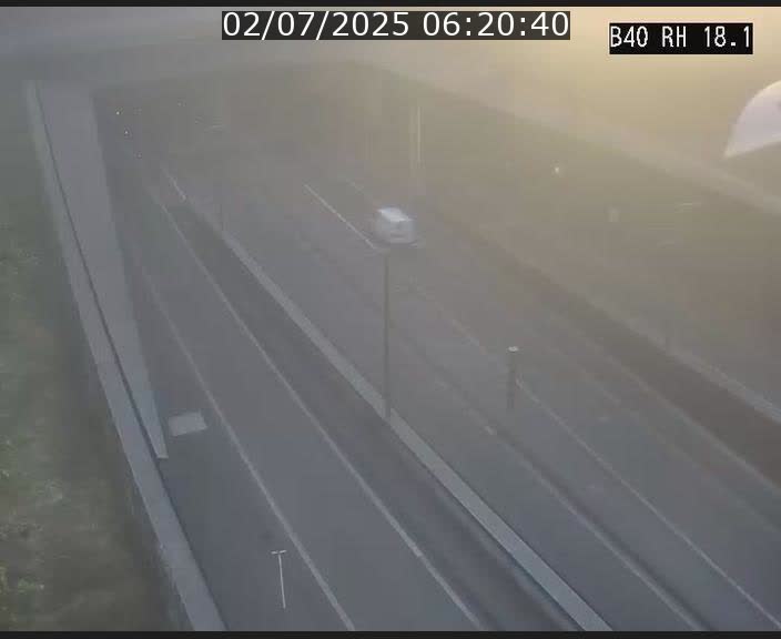 Webcam sur la route de contournement d'Esch-Belval avant le tunnel Central Gate au niveau de la porte de France et du radar fixe