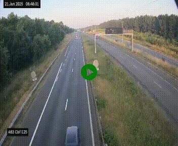 Webcam autoroute A63 en périphérie de Bordeaux au sud-est de la ville, en provenance du bassin d'Arcachon. Vue orientée vers Bordeaux