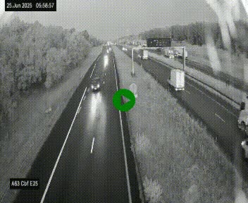 Webcam autoroute A63 en périphérie de Bordeaux au sud-est de la ville, en provenance du bassin d'Arcachon. Vue orientée vers Bordeaux
