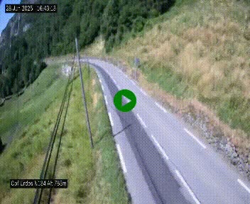 Webcam dans les Pyrénées Atlantique au niveau du col d'Urdos et du fort du Pourtalet sur la N134, en direction du Col et du tunnel du Somport, à 765 mètres d'altitude