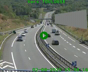 Caméra routière sur l'autoroute A20 à Noailles, en périphérie de Brive-la-Gaillarde. Vue orientée vers Toulouse