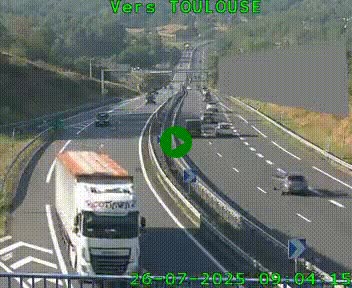 Caméra routière sur l'autoroute A20 à Noailles, en périphérie de Brive-la-Gaillarde. Vue orientée vers Toulouse