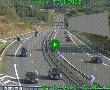 Caméra routière sur l'autoroute A20 à Noailles, en périphérie de Brive-la-Gaillarde. Vue orientée vers Toulouse