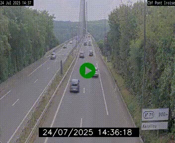 Webcam sur la N165 après le Pont de l'Iroise, à l'entrée de Brest