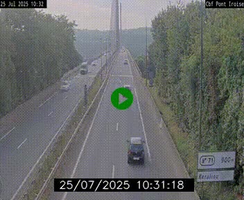 Webcam sur la N165 après le Pont de l'Iroise, à l'entrée de Brest