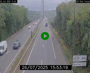 Webcam sur la N165 après le Pont de l'Iroise, à l'entrée de Brest