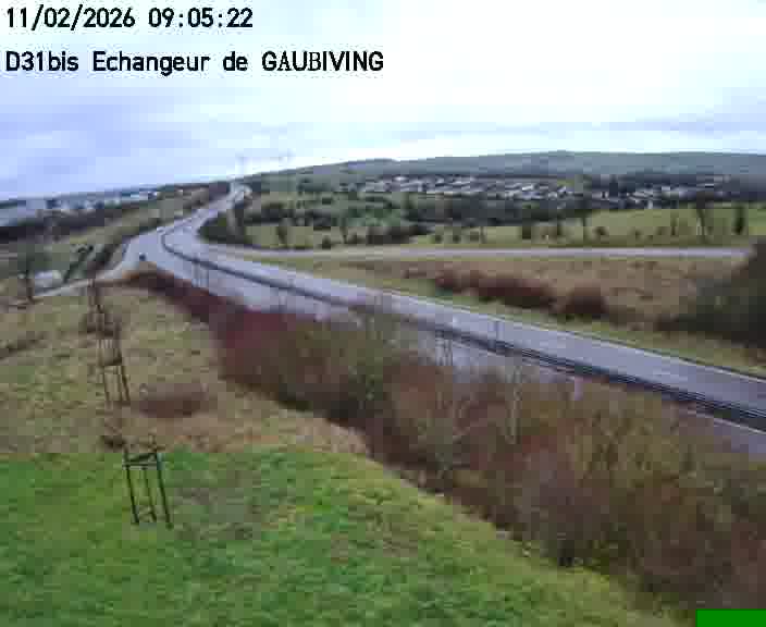 Dispositif d’observation sur D31bis (France) à Gaubiving, en direction de Sarreguemines, offrant une visualisation fiable des conditions de circulation.