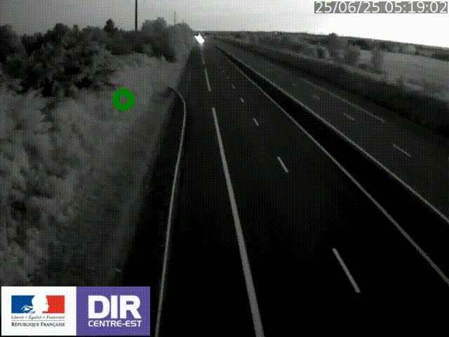 Webcam sur le contournement de Valence, sur la Nationale 7, à la jonction avec la N532, caméra orientée vers Grenoble