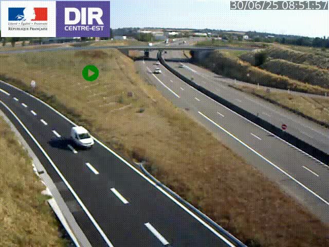 Webcam sur le contournement de Valence, sur la Nationale 7, caméra orientée vers Lyon