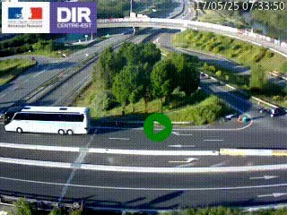 Webcam traffic à Grenoble-sud sur l'autoroute A480. Vue orientée vers l'entrée et la sortie de Grenoble
