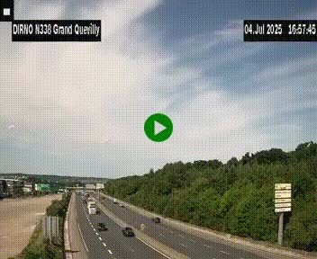 Webcam routière sur N338 à hauteur de Grand-Quevilly en périphérie de Rouen. Vue orientée vers Rouen
