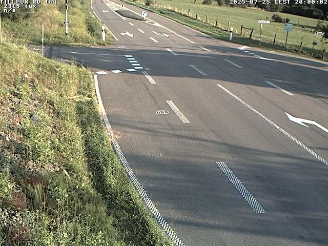 Webcam sur la RD164 à Tilleux. Vue orientée vers Neufchâteau