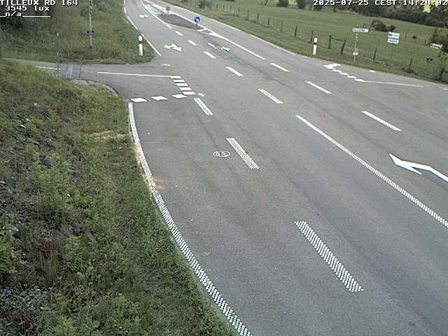 Webcam sur la RD164 à Tilleux. Vue orientée vers Neufchâteau