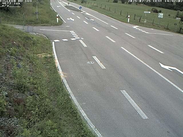 Webcam sur la RD164 à Tilleux. Vue orientée vers Neufchâteau