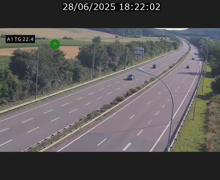 Traffic live webcam Luxembourg Flaxweiler - A1 direction Luxembourg - BK 22.4