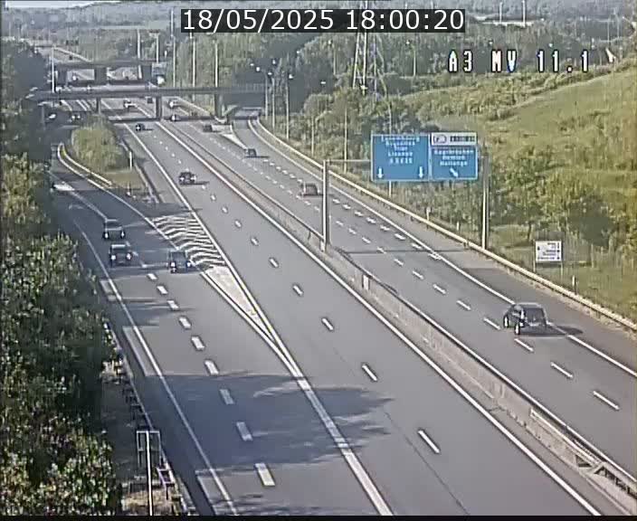 Traffic live webcam Luxembourg Croix de Bettembourg A3 - BK 11.1 - direction Luxembourg-ville
