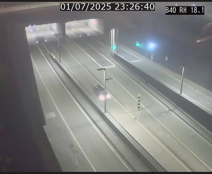 Webcam sur la route de contournement d'Esch-Belval avant le tunnel Central Gate au niveau de la porte de France et du radar fixe