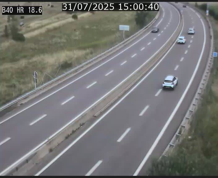 Webcam sur la route de liaison entre Micheville et Esch-Belval à la frontière entre le Luxembourg et la France. Vue orientée vers la Lorraine.