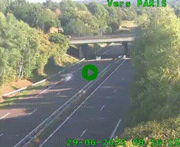 Caméra routière sur l'autoroute A20 au nord de Limoges, à la jonction avec la N520. Vue orientée vers Paris
