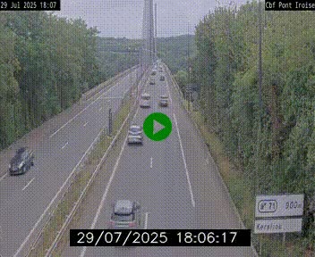 Webcam sur la N165 après le Pont de l'Iroise, à l'entrée de Brest