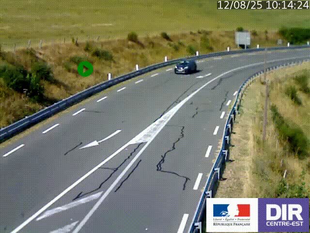 Webcam sur le col Pin Bouchain, vue orientée vers Roanne, en provenance de Lyon sur la nationale 7 (N7)