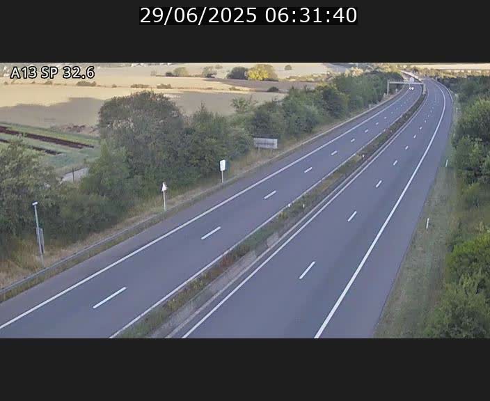 Webcam info trafic A13 à hauteur de Mondorf-les-bains. Vue orientée vers Altwies