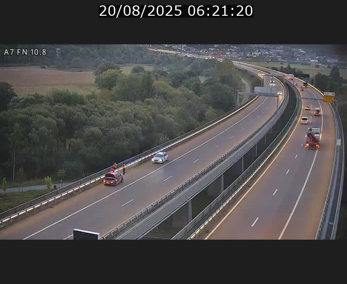 Caméra trafic Luxembourg - A7, Tunnel Gousselerbierg, sortie sud, direction rond-point Lorentzweiler (BK 10.8)
