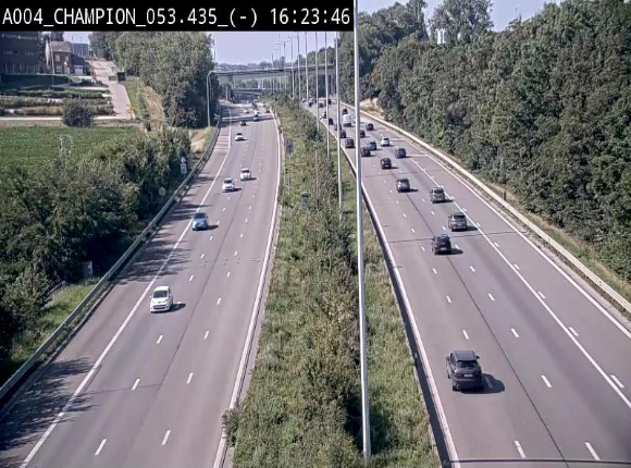 Webcam E411 à Champion, à proximité de Namur. Vue orientée vers Bruxelles