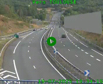 Caméra routière sur l'autoroute A20 à Noailles, en périphérie de Brive-la-Gaillarde. Vue orientée vers Toulouse