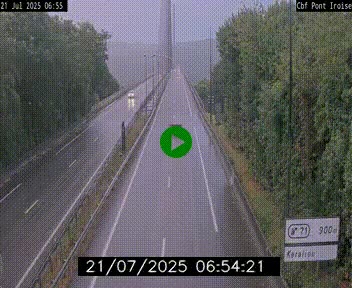 Webcam sur la N165 après le Pont de l'Iroise, à l'entrée de Brest