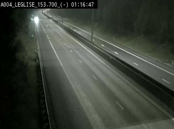 Webcam autoroute A4 (E411-E25) à Léglise, avant la jonction avec la N40. Vue orientée vers Bruxelles