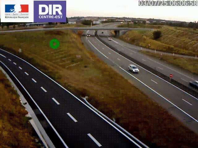 Webcam sur le contournement de Valence, sur la Nationale 7, caméra orientée vers Lyon