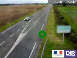 Webcam routière sur la RN7 à hauteur de Toulon-sur-Allier, entre Moulins et Vichy