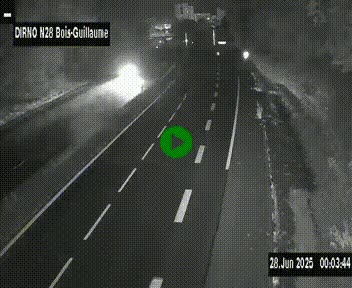Webcam routière à hauteur de Bois-Guillaume en périphérie de Rouen. Vue orientée vers Rouen