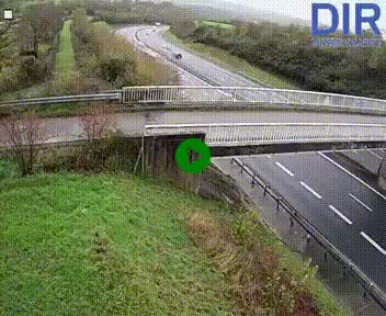 Webcam sur A84 à hauteur de Pont-Farcy, au niveau du pont autoroutier sur la Vire, au sud de Saint-Lô