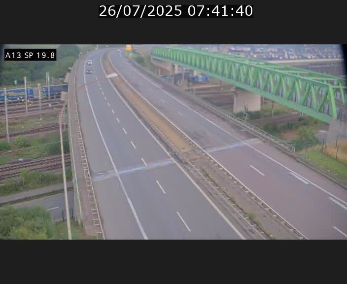 Traffic live webcam Luxembourg Croix de Bettembourg - A13 direction Esch-sur-Alzette - BK 19.8