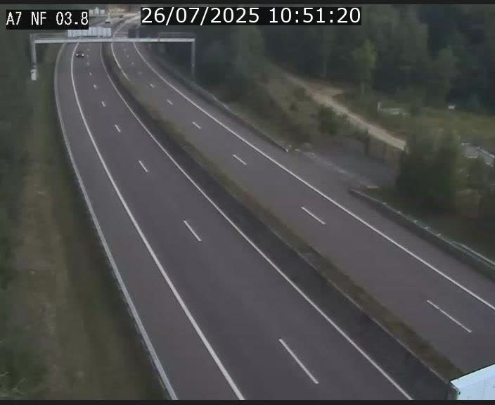 Webcam autoroute A7 au Luxembourg à la sortie du Tunnel Stafelter vers le Nord