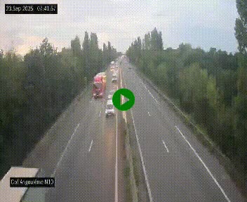 Webcam routière à la fin de la N10, en périphérique ouest d'Angouleme, proche de la jonction avec l'A10