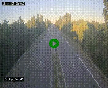 Webcam routière à la fin de la N10, en périphérique ouest d'Angouleme, proche de la jonction avec l'A10