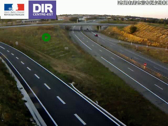 Webcam sur le contournement de Valence, sur la Nationale 7, caméra orientée vers Lyon